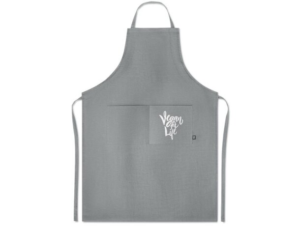 Delantales con logotipo fabricado en cáñamo 200 g/m2 Naima Apron Gris claro detalle 2