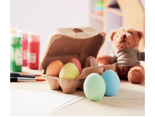 Tizas infantiles en caja huevera Beige detalle 3