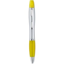 Bolígrafo ergonómico con marcador personalizado amarillo Bolígrafo ergonómico con marcador personalizado amarillo