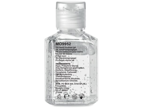 Gel de manos 30ml sin alcohol publicitario Violeta detalle 1