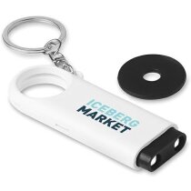 Llavero con ficha y linterna led personalizado Llavero con ficha y linterna led personalizado
