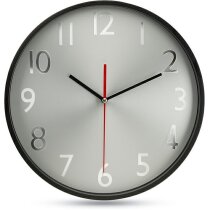 Reloj de pared con esfera plateada negra personalizado Reloj de pared con esfera plateada negra personalizado