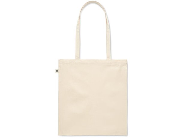 Bolsa ecológica asas largas de algodón orgánico Nuoro Beige detalle 1