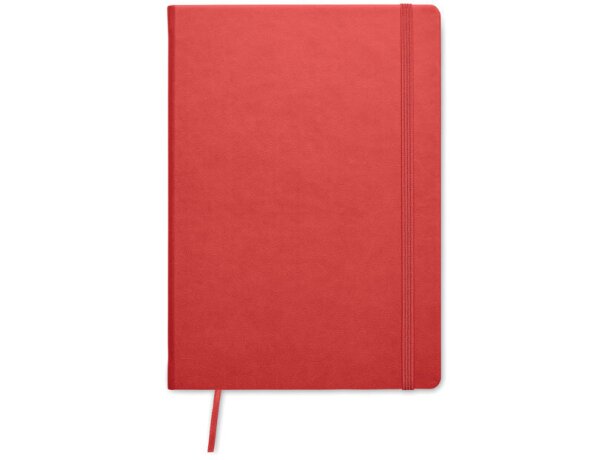 Libretas con banda elastica en pu Rojo detalle 11