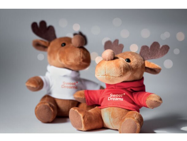Peluches para bordar personalizable Rudolph con sudadera con capucha Rojo detalle 4