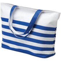 Bolsa con rayas marineras para la playa azul Bolsa con rayas marineras para la playa azul
