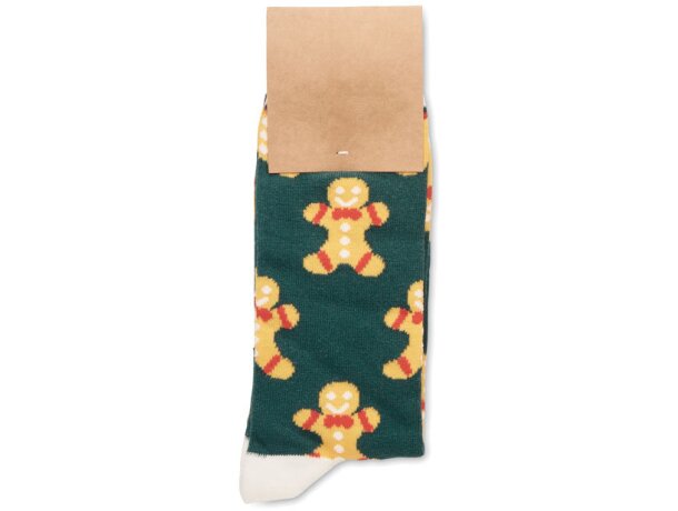 Par de calcetines de Navidad L Joyful L Amarillo detalle 5