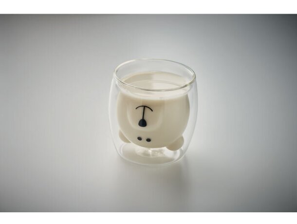 Taza borosilicato doble pared Smile Violeta detalle 7