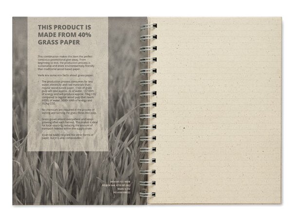 Libreta anillas A5 papel hierba Grass Book merchandising