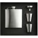 Petaca Slimmy con vasos chupito acero mate