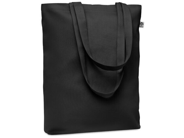 Bolsas baratas COCO de algodón orgánico 270 gr asas largas Azul celeste detalle 13