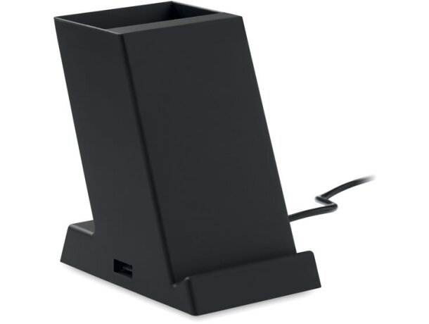 Cargador inalámbrico Block con porta bolígrafos ABS 15W negro Negro detalle 6