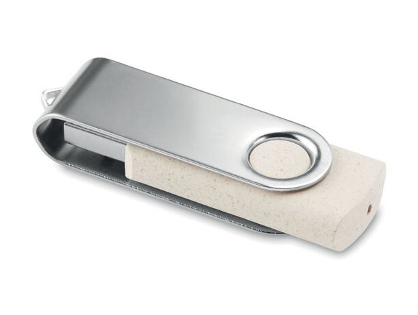 USB con clip metálico de 16GB Techmate+ Beige detalle 2