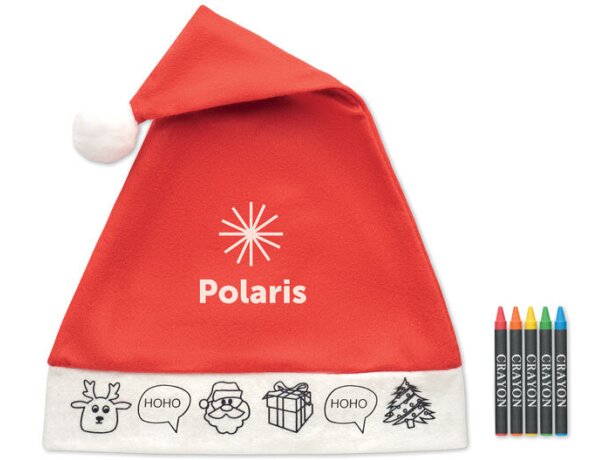 Gorro de Papá Noel para niños Bono Paint Rojo detalle 2