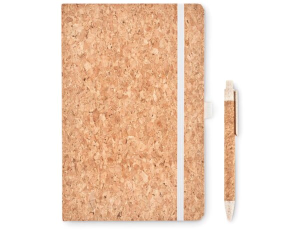 Set de libreta con boli en caja papel Suber Set Beige detalle 7