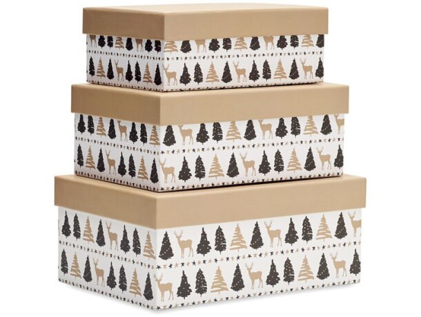 Set 3 cajas regalo de Navidad Surprise Dorado detalle 7