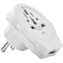 Adaptador viaje USB compacto enchufes europeos