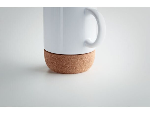 Tazas de cerámica con base de corcho tamaño grande 300 ml Blanco detalle 4