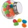 Bote personalizado cristal tapa metal 40g caramelos colores