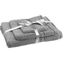 Set de 3 toallas d ebaño personalizado gris claro Set de 3 toallas d ebaño personalizado gris claro