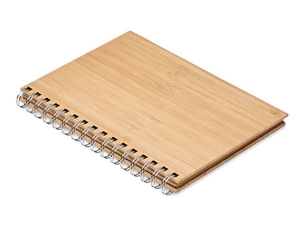 Libreta Bram A5 anillas bambú y 70 hojas papel kraft rayado Madera detalle 4