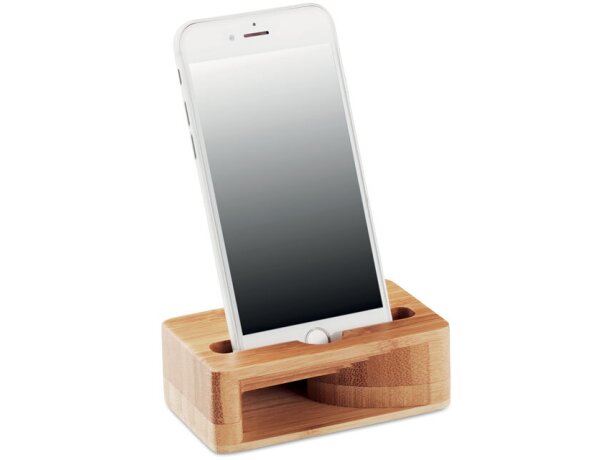 Soporte para smartphone Caracol Madera detalle 2