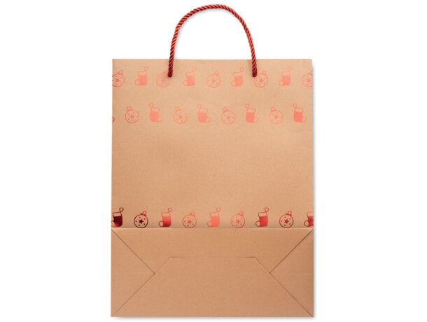 Bolsa regalo personalizada papel craft 250 g/m2 Sparkle Rojo detalle 1