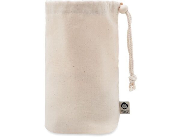 Bolsa ecológica pequeña de algodón orgánico 220 g/m2 Diste Small Beige detalle 2