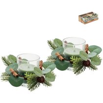 Set 2 porta velas de Navidad Moss