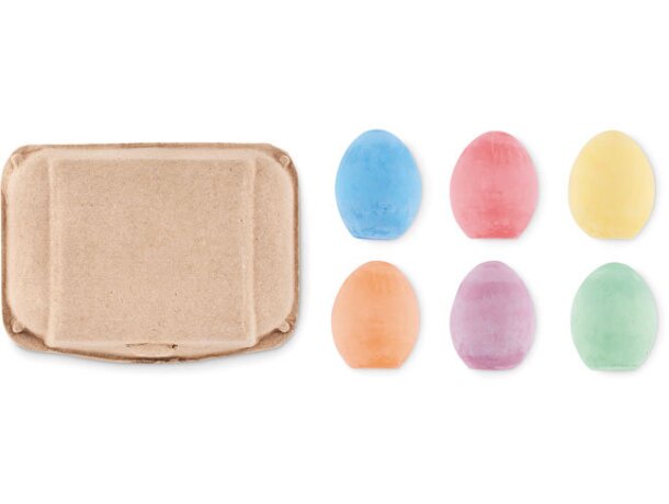 Tizas infantiles en caja huevera Beige detalle 2