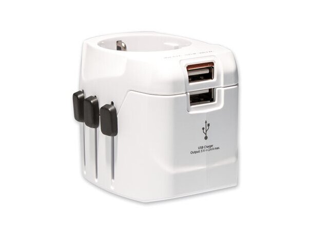 Adaptador y cargador de 3 polos UE y seguro niños Pro Light Blanco detalle 5