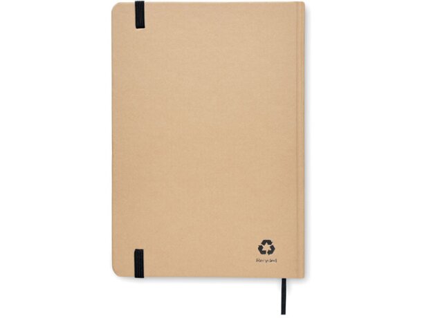 Libreta con banda elastica para empresas cartón reciclado Everwrite Negro detalle 1