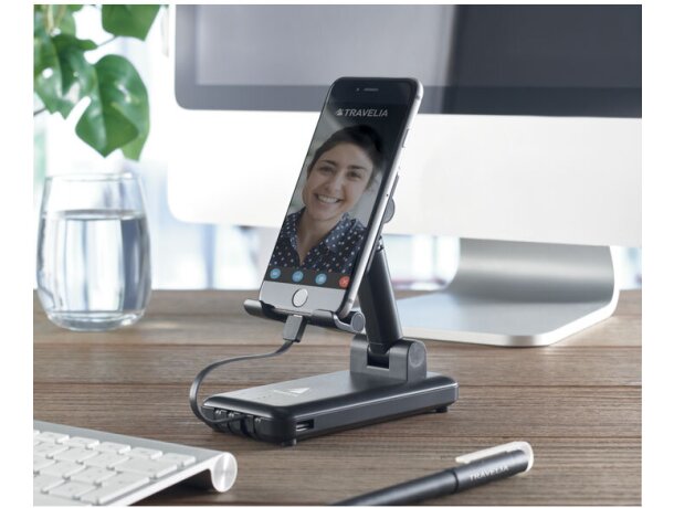 Powerbank 10000 mah de plástico plegable Aveli Negro detalle 3