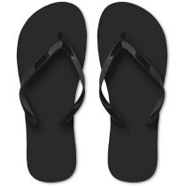 Chanclas de playa con tiras de pvc negra economica