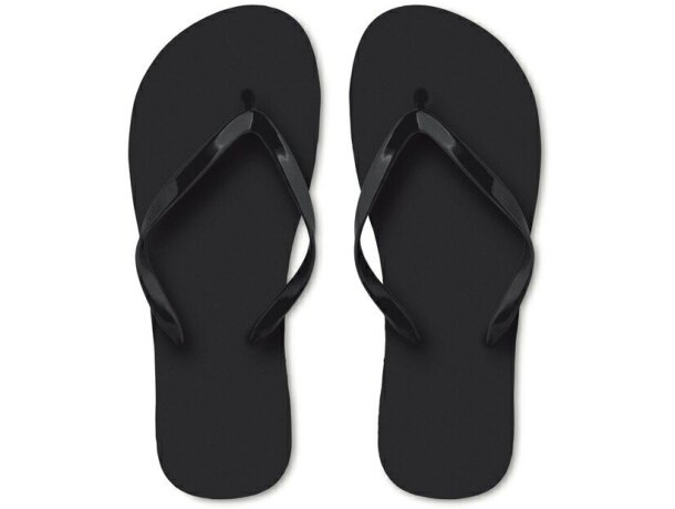 Chanclas de playa con tiras de pvc negra economica