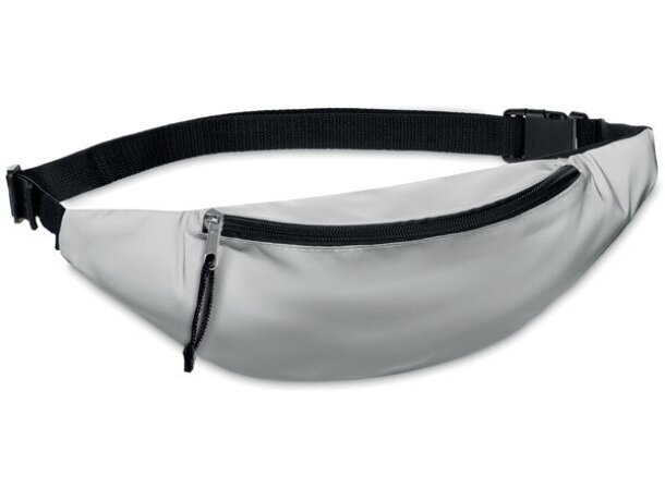 Riñoneras personalizadas Visiwaist reflectantes ajustables Plateado mate detalle 5