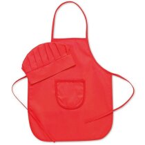 Set infantil de gorro y delantal personalizado rojo Set infantil de gorro y delantal personalizado rojo