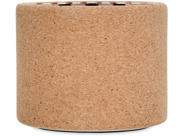 Altavoz con luz led de corcho Round + Beige detalle 1