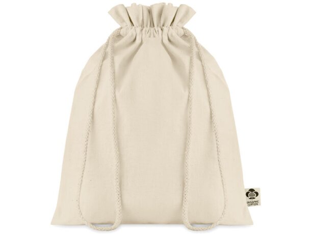 Bolsa Amber Medium algodón orgánico 105 gr beige con cordón Beige detalle 3