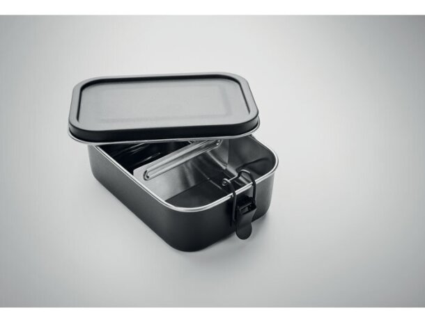 Fiambrera de acero inox. 750 m Chan Lunchbox Colour Negro detalle 4