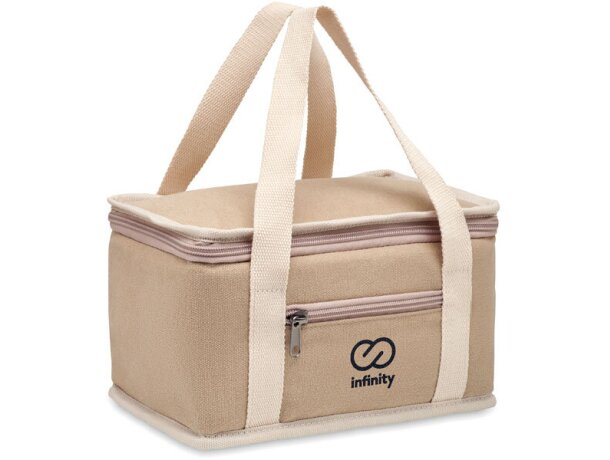 Bolsas térmicas canvas lavado para 6 Latas Beige detalle 3