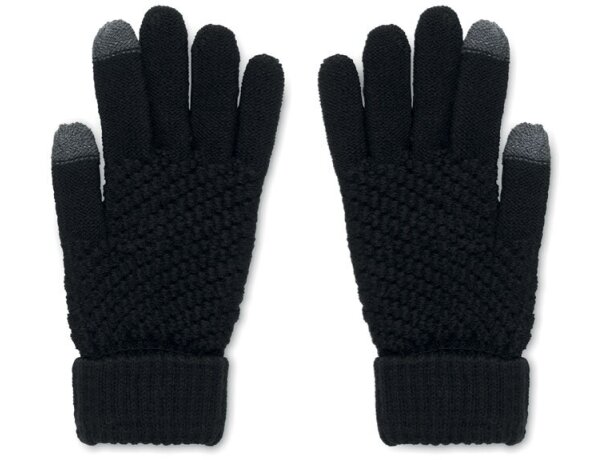 Guantes táctiles de RPET Takai Negro detalle 1