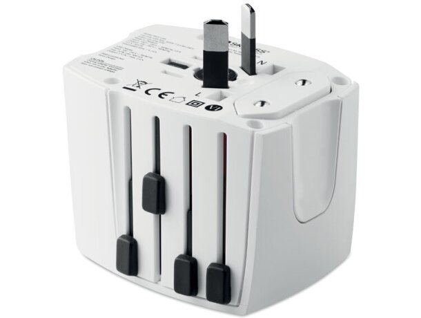 Adaptador universal multifunción de abs con USB skross Blanco detalle 1