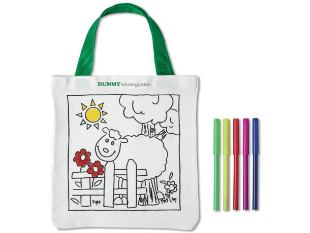 Bolsa infantil de algodón para colorear personalizada