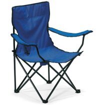 Silla plegable de camping y playa azul