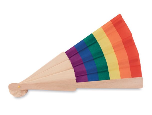 Abanico de madera Rainbow Bowfan plata