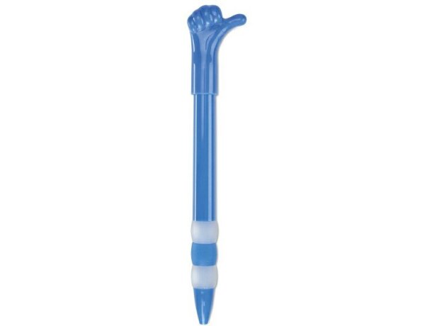 Bolígrafo con mano azul azul personalizado