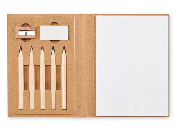 Set Kisan baratos 60 hojas colorear con lápices multicolor Beige detalle 2