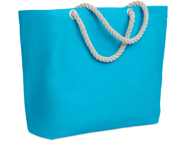 Bolsa de playa algodón Menorca con logo y asas cuerda