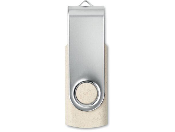 USB con clip metálico 16GB diseño práctico Techmate+ beige